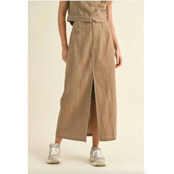 MIOU MUSE Pleather Wrap Skirt